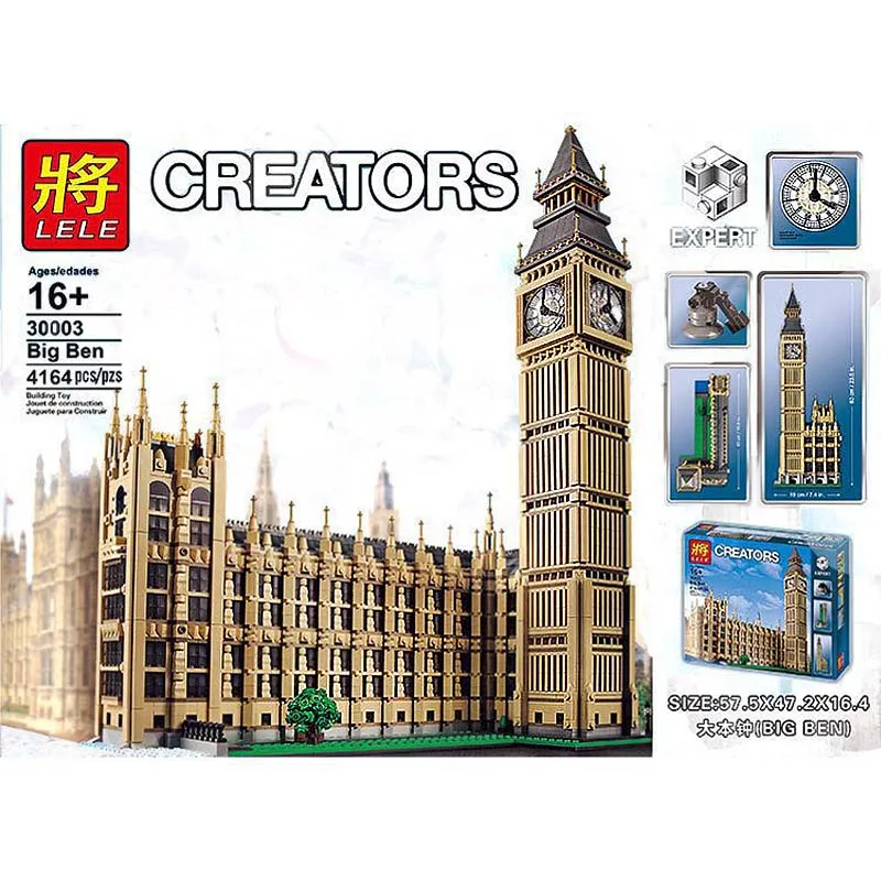Несколько lele CREATORED 30003 Big Ban 4164 шт модели строительные наборы архитектурные блоки