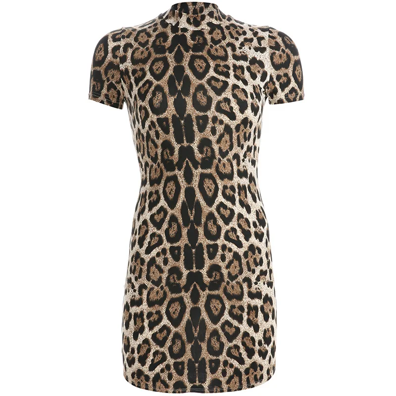 Женское Платье До Колена ZOGAA леопардовое платье с леопардовым принтом летнее для