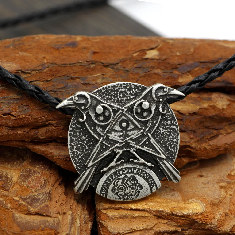 Norse Alknut futark тройной рожок Triskele Huggin Munnin Vikings NordicTalisman Odin's Raven In The Moon Подвеска