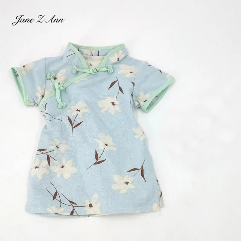 light blue cheongsam Jane Z Ann фото костюм для новорожденных студийный костюм для фотосессии милый китайский традиционный Чонсам Ретро сумка для одежды - Цвет: light blue cheongsam