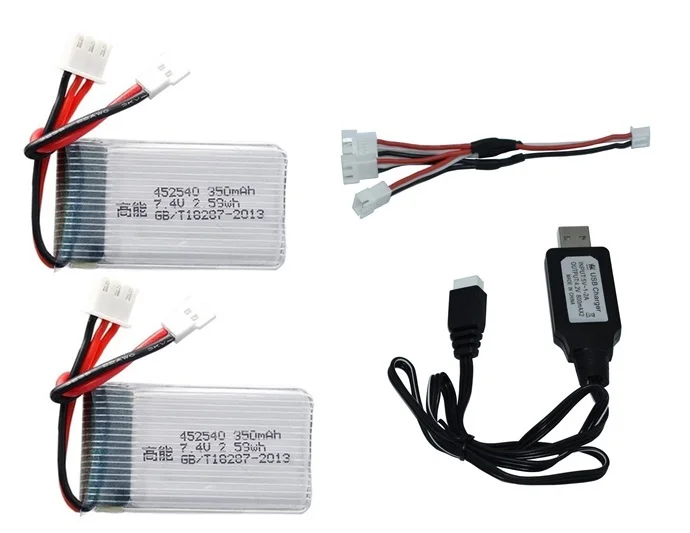 Фиолетовый 7,4 v 350mah 35C Lipo батарея для MJX X401H X402 JXD 515 515W 515V батарея и зарядное устройство RC Mini FPV Дрон Квадрокоптер вертолеты - Цвет: Фиолетовый