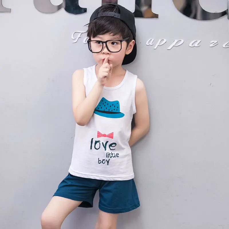 Summer Cute Cartoon 2PCS Kids Baby Boys Girls Camouflage Vest Top Shorts Set Clothes Children Pajamas Clothing Sets DS9 | Детская одежда