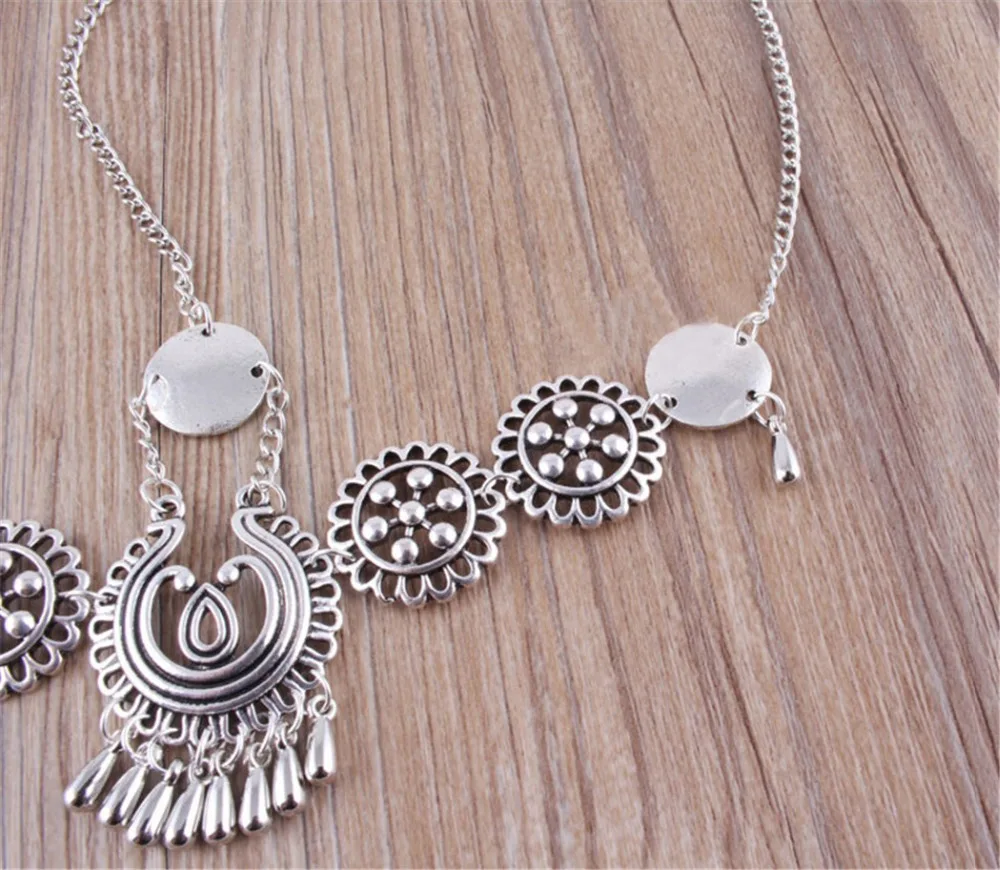 Новый Boho подвески из винтажного металлического Серебрянного Плетеный