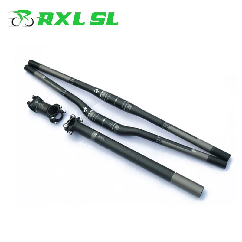 RXL SL для езды на велосипеде, Mtb углеродный руль для горного велосипеда руль для велосипеда из углеродного волокна, руль Mtb 3 к матовая ножка+ подседельный штырь+ Плоский/подъемный руль велосипеда