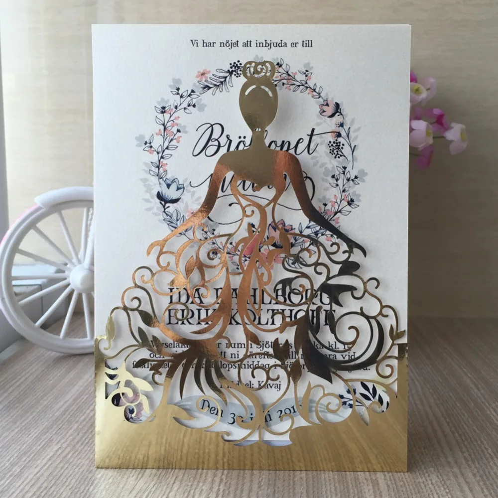 12 шт./лот красивое платье с лазерной гравировкой для девочек дизайн украшение дня