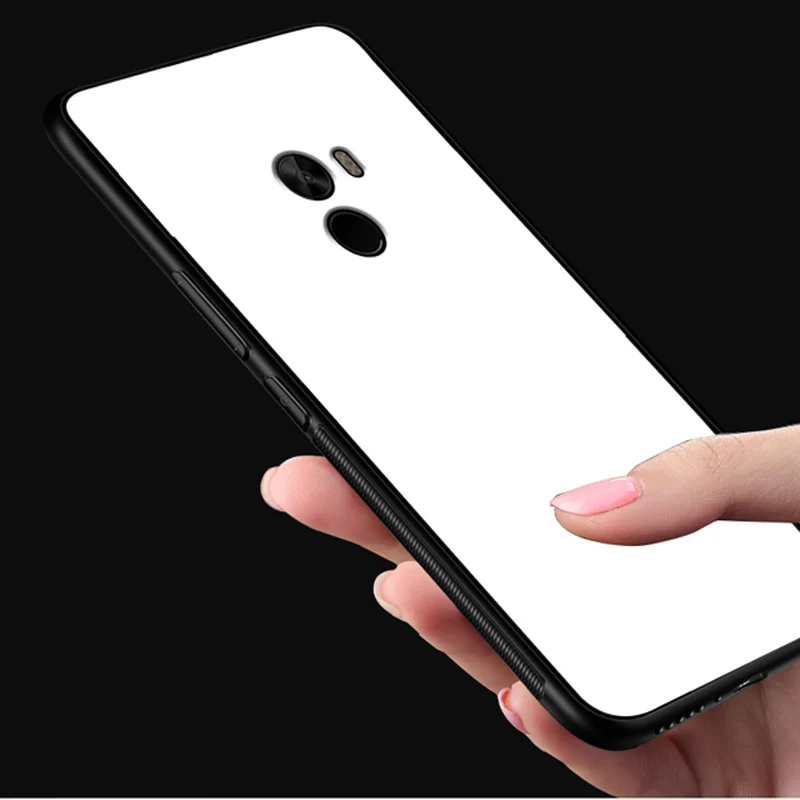 Coque For xiaomi mi Mix 2 case Starry sky tempered Glass + TPU Edge Slim Hard Back Cover Mix2 phone | Мобильные телефоны и