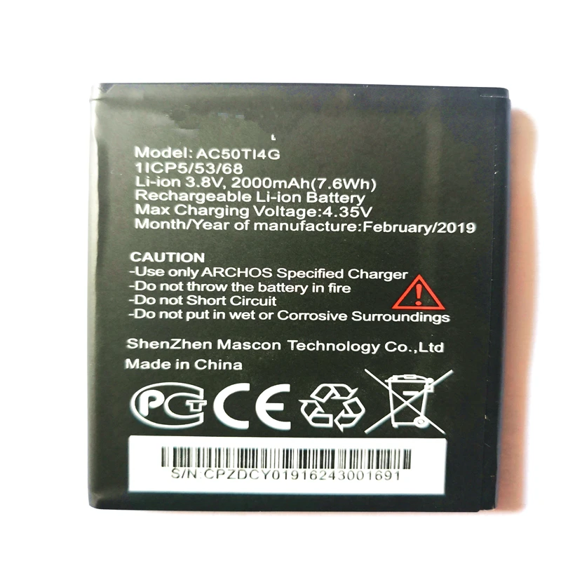 2000mAh AC50TI4G Высокое качество Замена батареи для ARCHOS 50 Титан 4G Мобильный телефон с