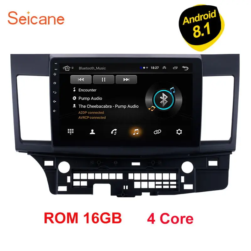 Seicane Android 8,1 4-х ядерный для Защитные чехлы для сидений, сшитые специально для Mitsubishi Lancer ex 2008 2009 2010 2011 2012 2013 10,1 дюймов Автомобильный gps блок стерео проигрыватель