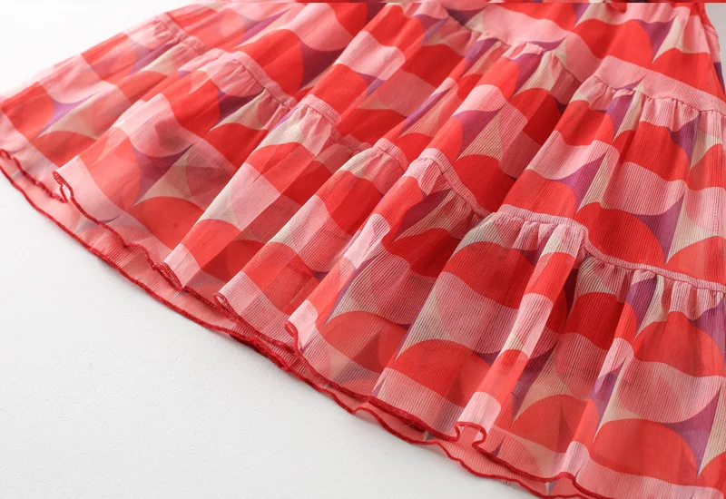 LOVE DD&ampMM Girls Dresses 2022 Summer New Children's Clothing Girl Western Lattice Bow Chiffon Vest Sweet Princess Dress | Детская