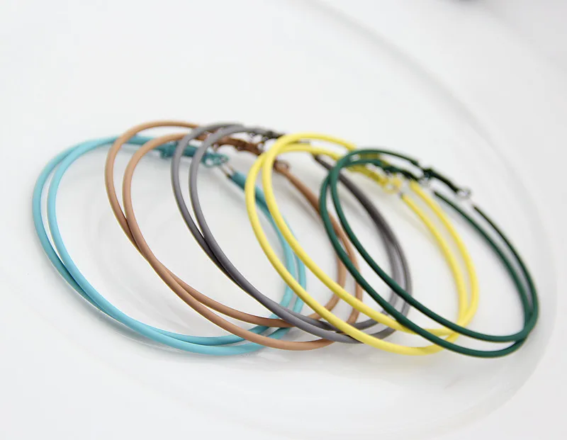 Простые большие круглые серьги кольца 13 цветов женские преувеличенные