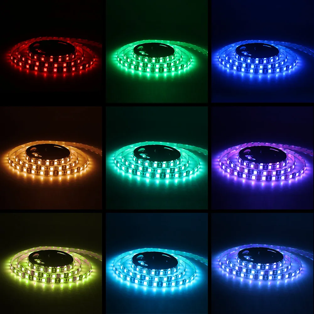 Светодиодная лента RGB с питанием от USB 5 В 60 светодиодов/м 5050 водонепроницаемая