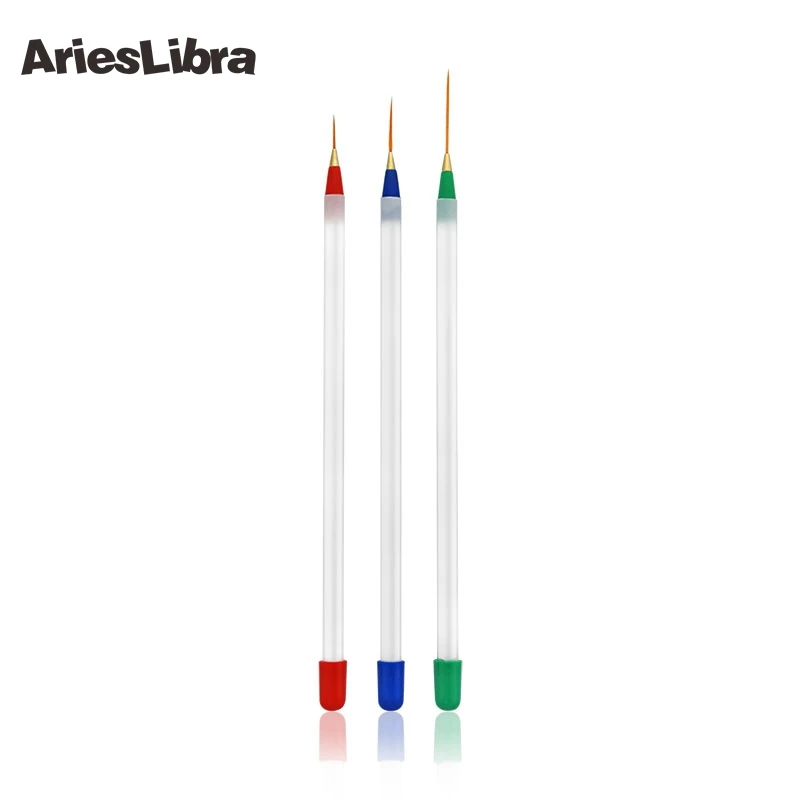 AriesLibra 3 шт./компл. маникюрный набор для ногтей Рисование нанесение полос лак УФ