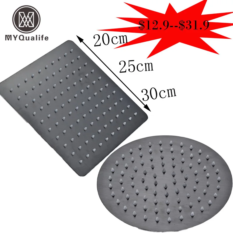 Титановая черная душевая ультратонкая насадка для душа 8/10/12 дюймов квадратная и