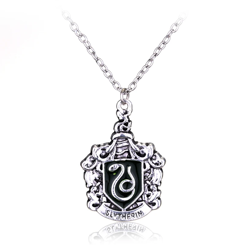 silver Украшения на шею из отпускная цена hp, Гриффиндор, Хаффлпафф, Слизерин равенклав, школы, брелок с логотипом Подвески значок, Брелоки держатель - Цвет: silver