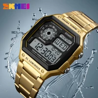 skmei business men watches waterproof sport watch stainless steel digital wristwatches clock relogio masculino erkek kol saati