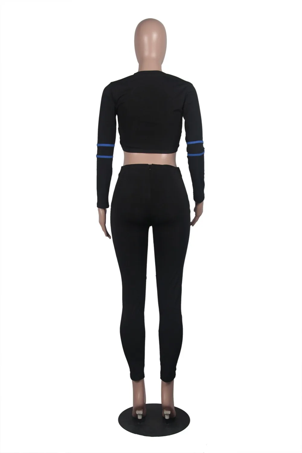 

Full Sleeve Crop Tops With Pants Women Sport Mesh Two Piece Set Women Suits