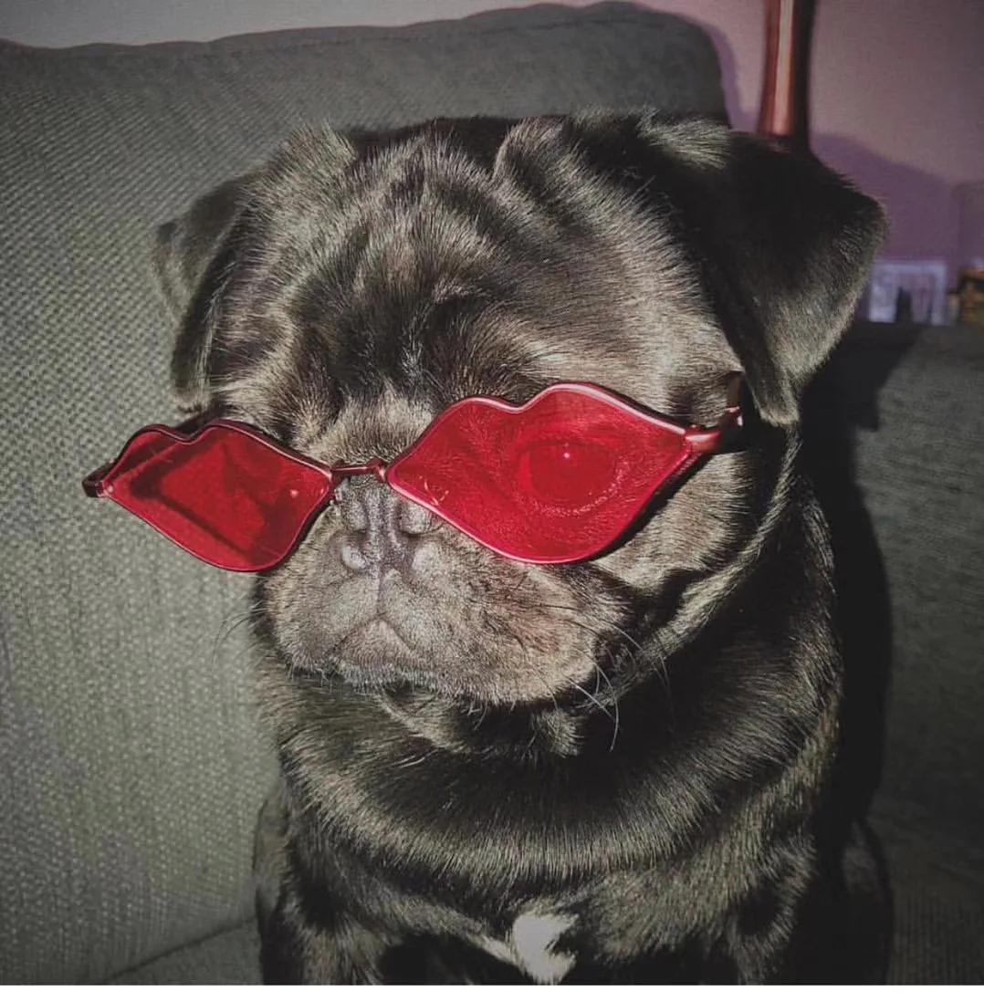 Сексуальные солнцезащитные очки с красными губами 90S Винтажные Солнцезащитные