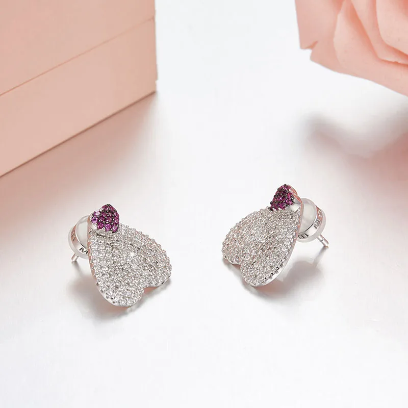 Серьги SLJELY из серебра 925 пробы с фианитом 3 цвета | Украшения и аксессуары