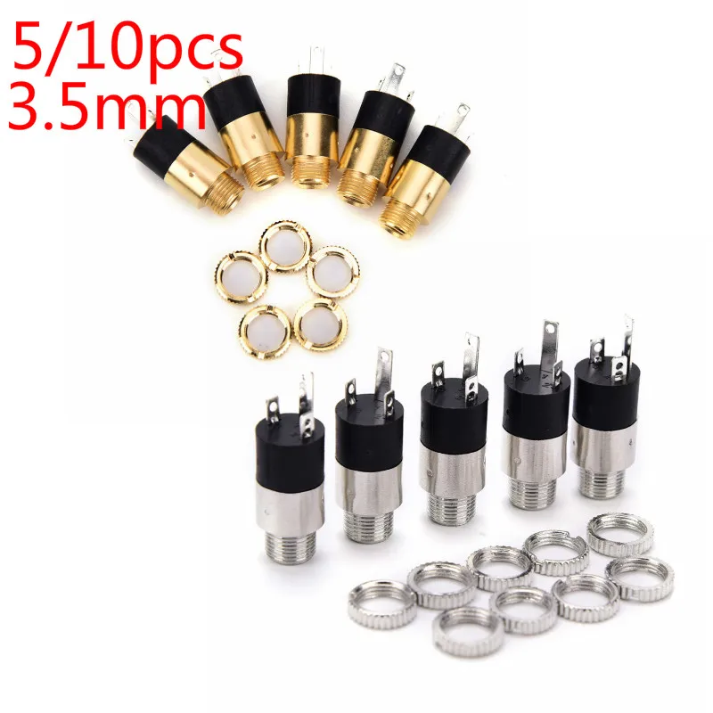 

5/10pcs PJ392 Stereo Female Sockect Jack 3.5 Audio Headphone Connector 3.5mm Stereo Headphone Audio Video Jack Socket Plug