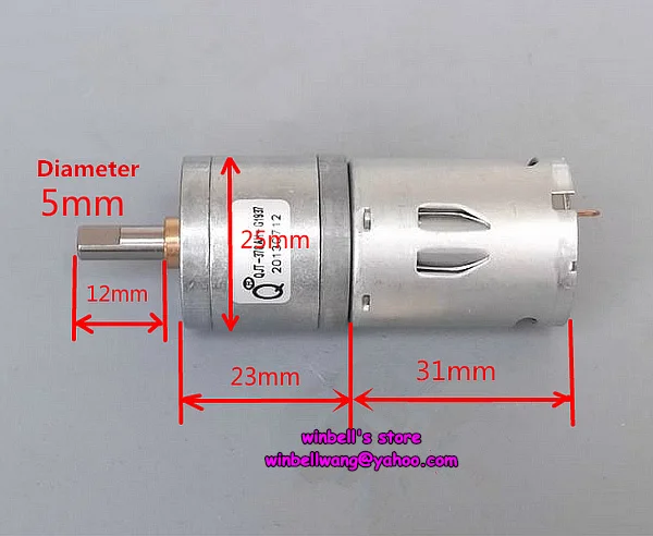 Абсолютно 25GA-370 мотор-редуктор DC5V-12V 6V 54RPM медленной скорости 370 двигатель с редуктором-коробка