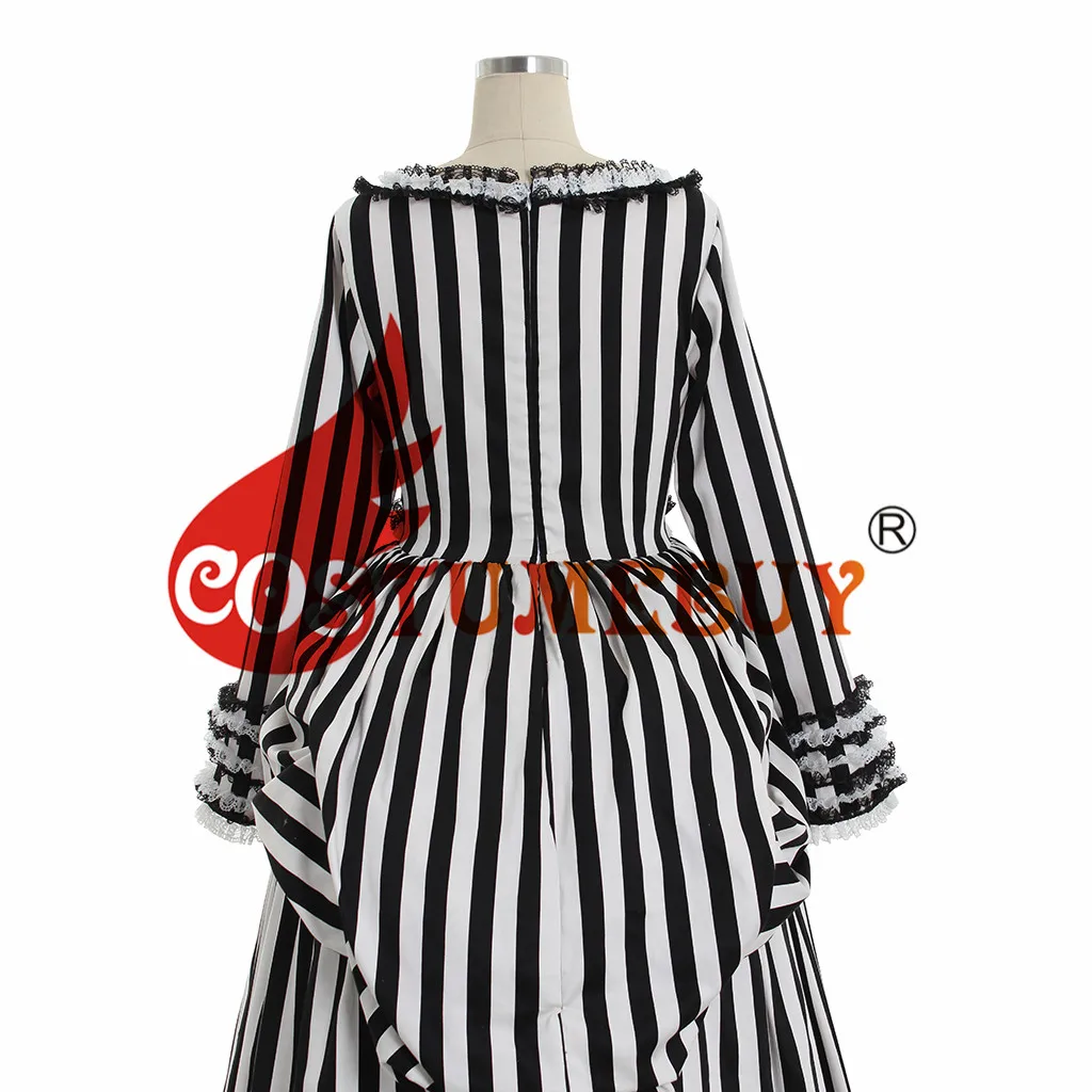 CostumeBuy сонное платье в черную и белую полоску, средневековые женские вечерние платья в полоску L920