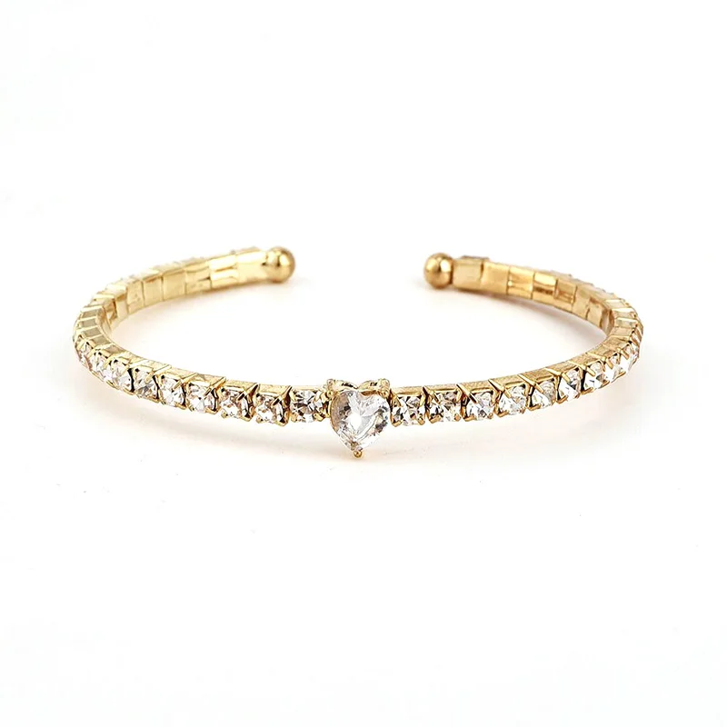 4 шт./компл. женский модный Открытый браслет с бантом сердцем круглым кристаллом и