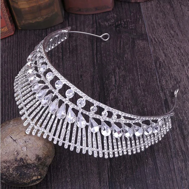 FORSEVEN павлин хвост форма мода Капля воды Кристалл для женщин принцесса свадебные