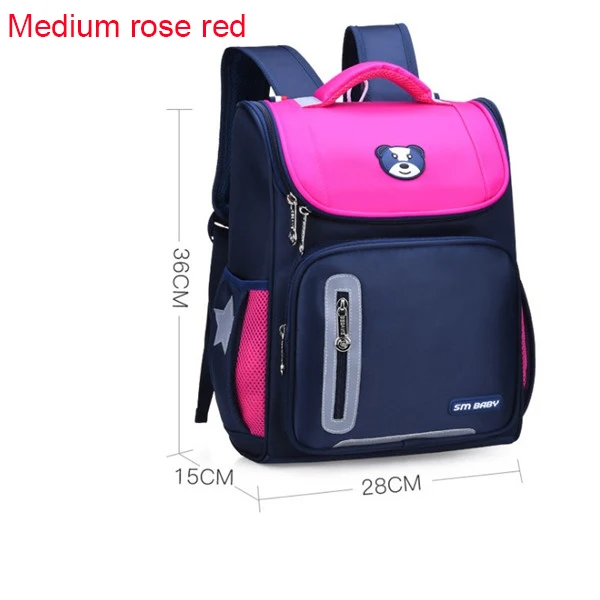 Medium rose red Русский стиль, школьные рюкзаки на колесиках для девочек, детские школьные сумки, ортопедический рюкзак, сумка для мальчиков, детский Ранец - Цвет: Medium rose red