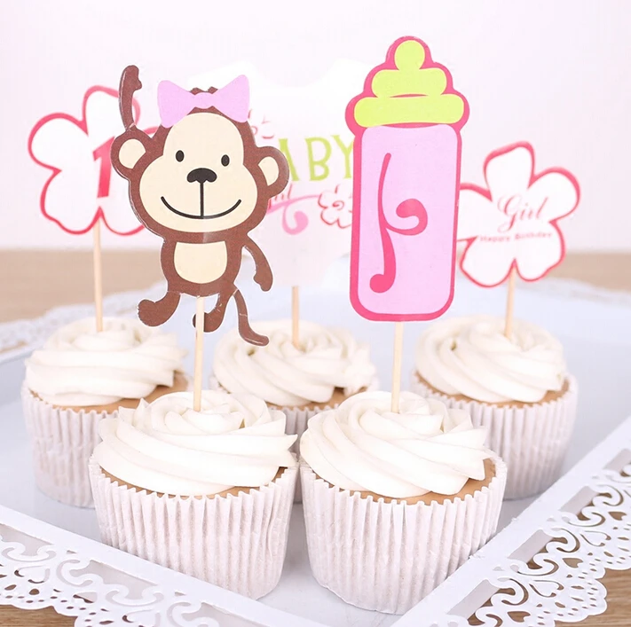 10 шт./компл. Обезьяна Детские бумага торт Топпер для партии украшения XPAG070|Товары