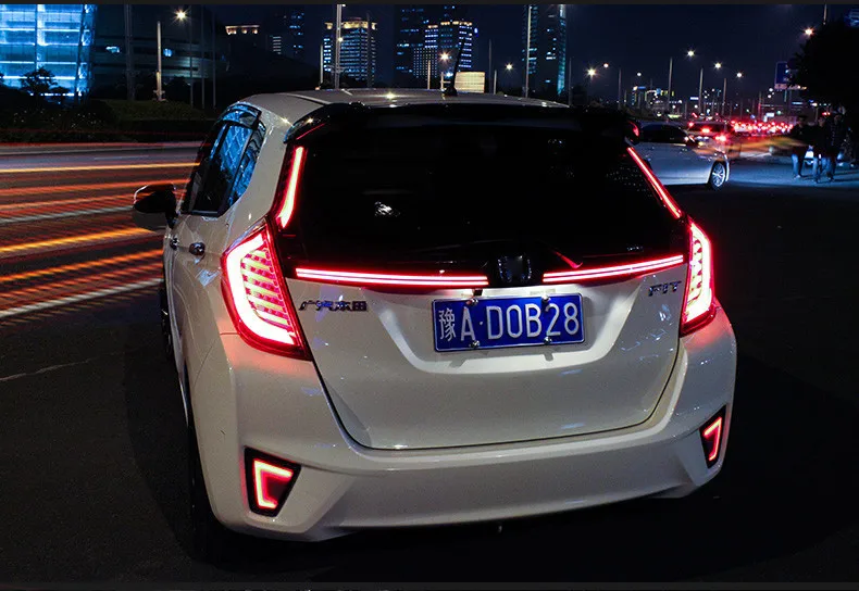 Автомобильный задний светильник s для Honda Jazz Fit- задний светильник s светодиодный задний светильник DRL+ тормозной сигнал весь комплект Высокое качество