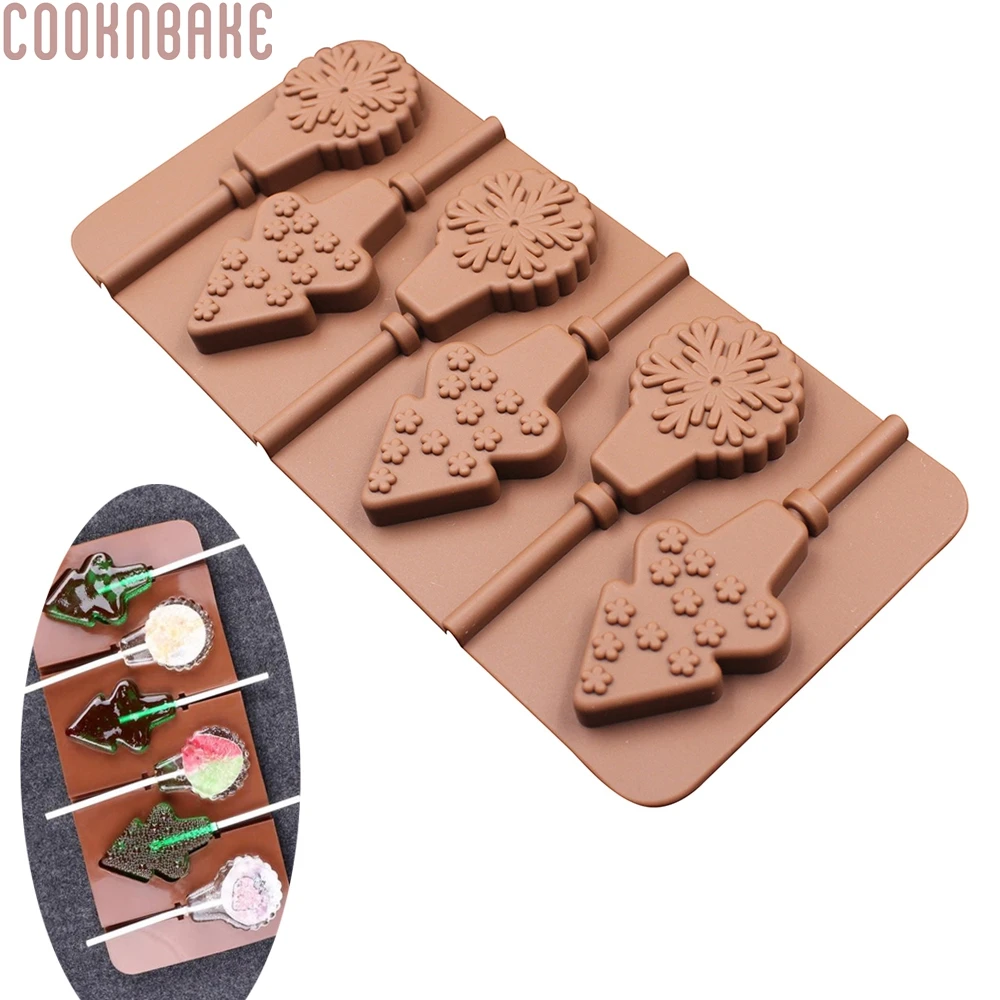 COOKNBAKE DIY Снежинка Рождественская елка леденец силиконовая шоколадная форма CDSM-594 |