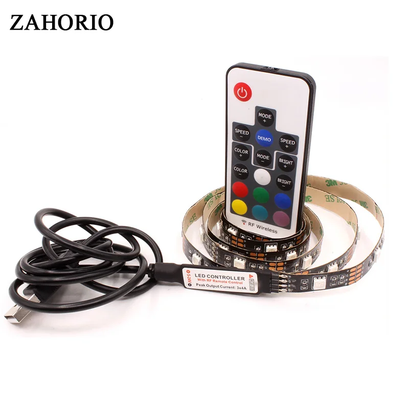 DC 5 в USB RGB светодиодный SMD 5050 Гибкий Светильник лампы светильник ТВ фон ing клейкая