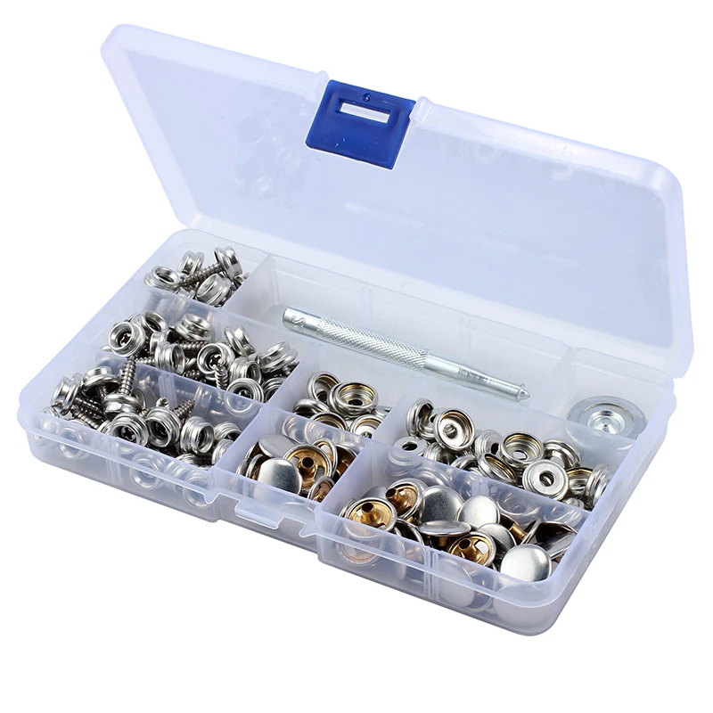Straps Stainless Steel 152Pcs Cover For Boat Hoods Caravans Snap Screw Kit Handbags Clothing Button Decoration