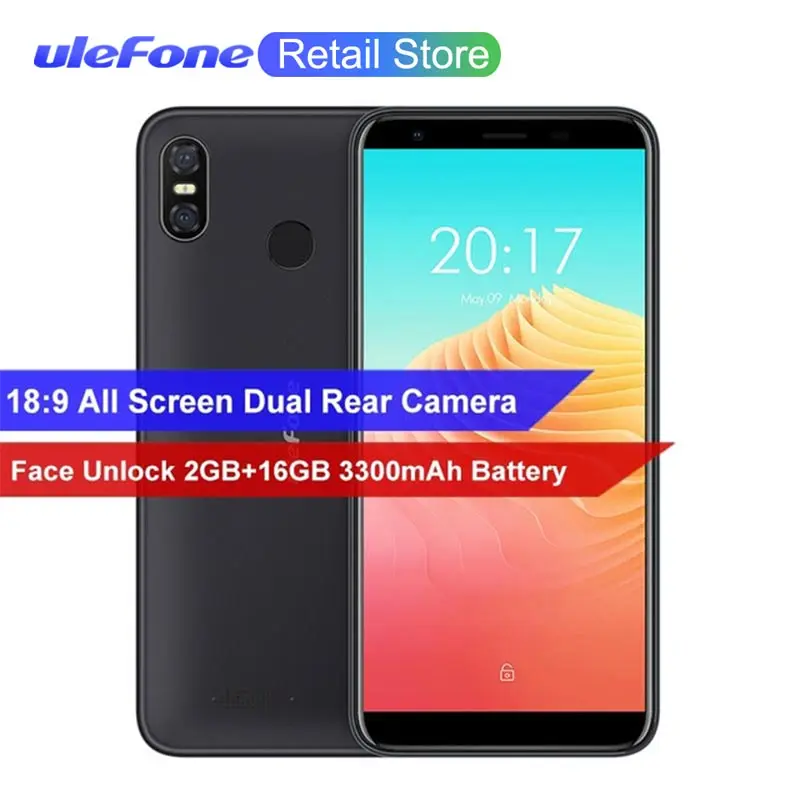 Ulefone S9 Pro 5 &quot18:9 мобильный телефон Android 8 1 MTK6739 четырехъядерный 2 ГБ + 16 Гб 13 МП Мп
