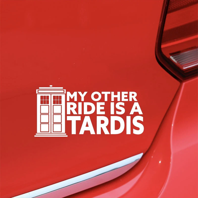 My другой Ride-это Tardis виниловая наклейка, наклейка на окно автомобиля Doctor Who, автомобильные аксессуары, мотоциклетный шлем, автомобильный стиль