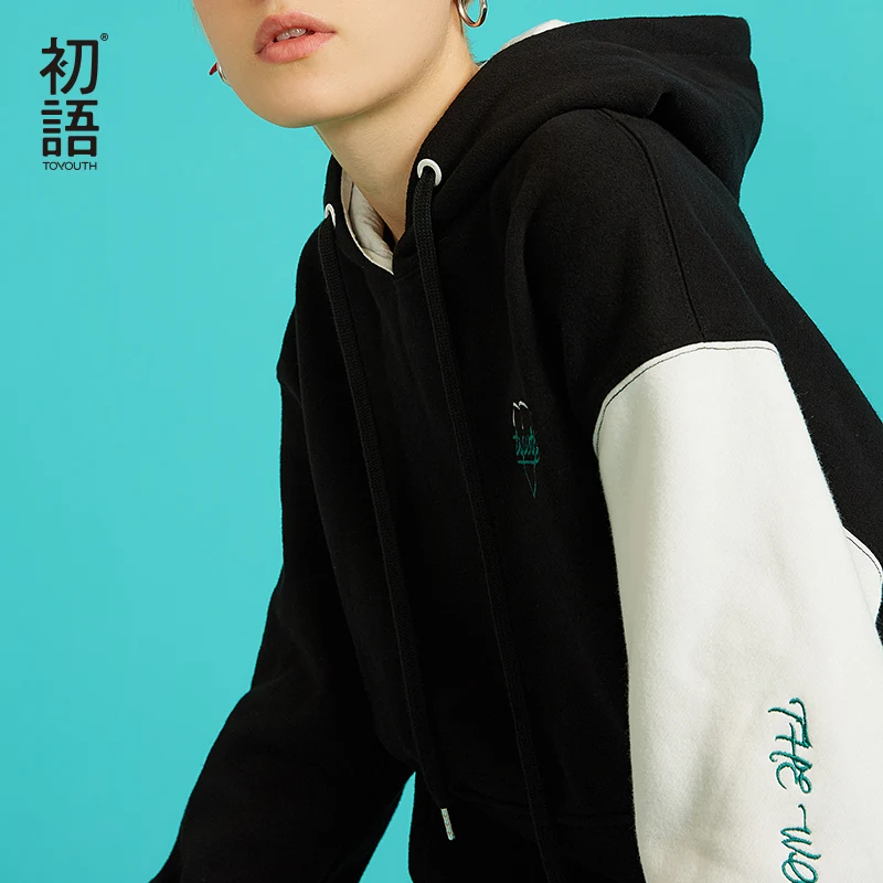Toyouth ленивый свитер с капюшоном пуловер Для женщин s Hoddie Женские кофты Harajuku уличная топы с длинными рукавами Для женщин теплая толстовка