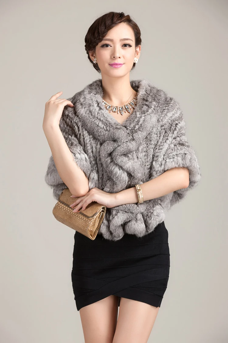 Бесплатная доставка * Лидер продаж 100% Шаль из натурального кроличьего меха