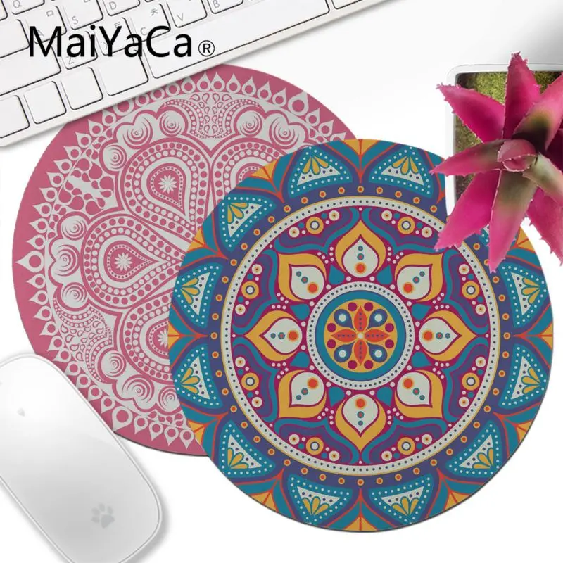 Модный маленький круглый коврик для мыши MaiYaCa с мандалой компьютерный ПК гладкий