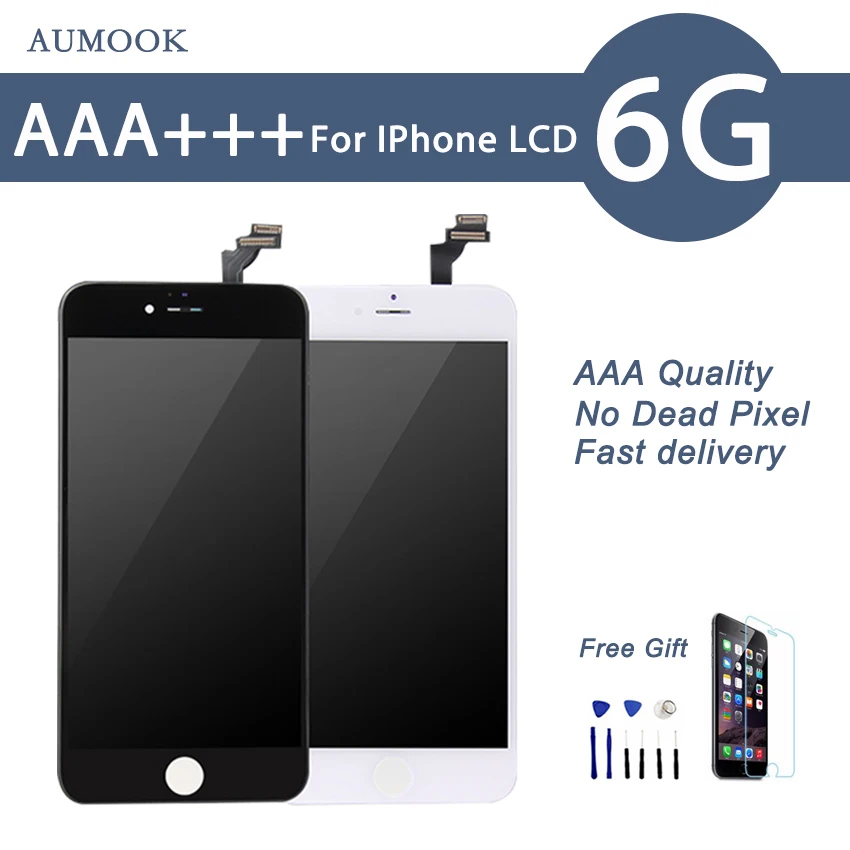 Класс AAA Новый ЖК дисплей для iPhone 6 экран с кодирующий преобразователь сенсорного