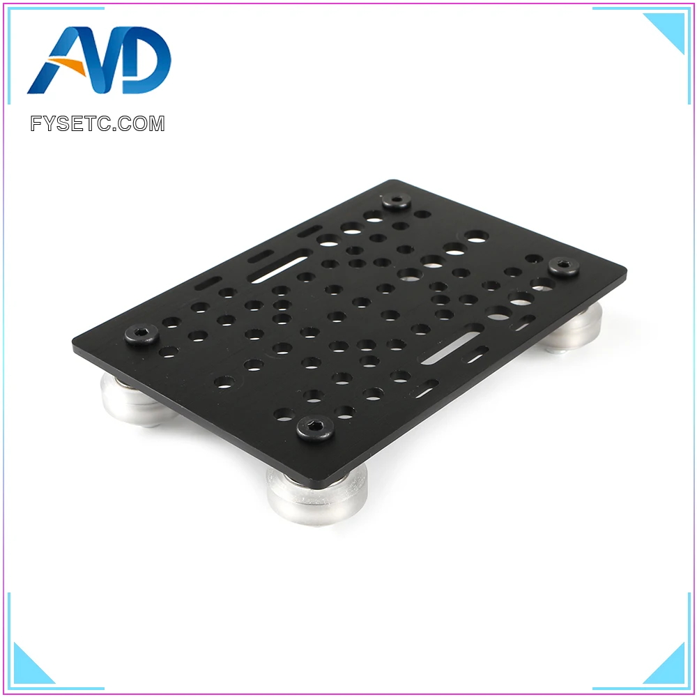 Aluminium V-Slot Gantry Plate 20 - 80mm With 4pcs Black/Transparent Solid V Wheel Kit For Openbuilds CNC Machine Part | Компьютеры и