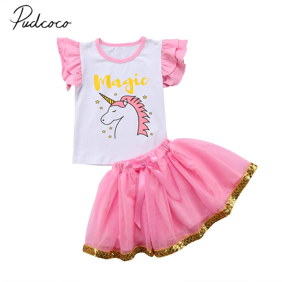 2 шт./комплект рубашка пачка без рукавов с оборками|kids girl clothes|girls brand clothesgirls clothes |
