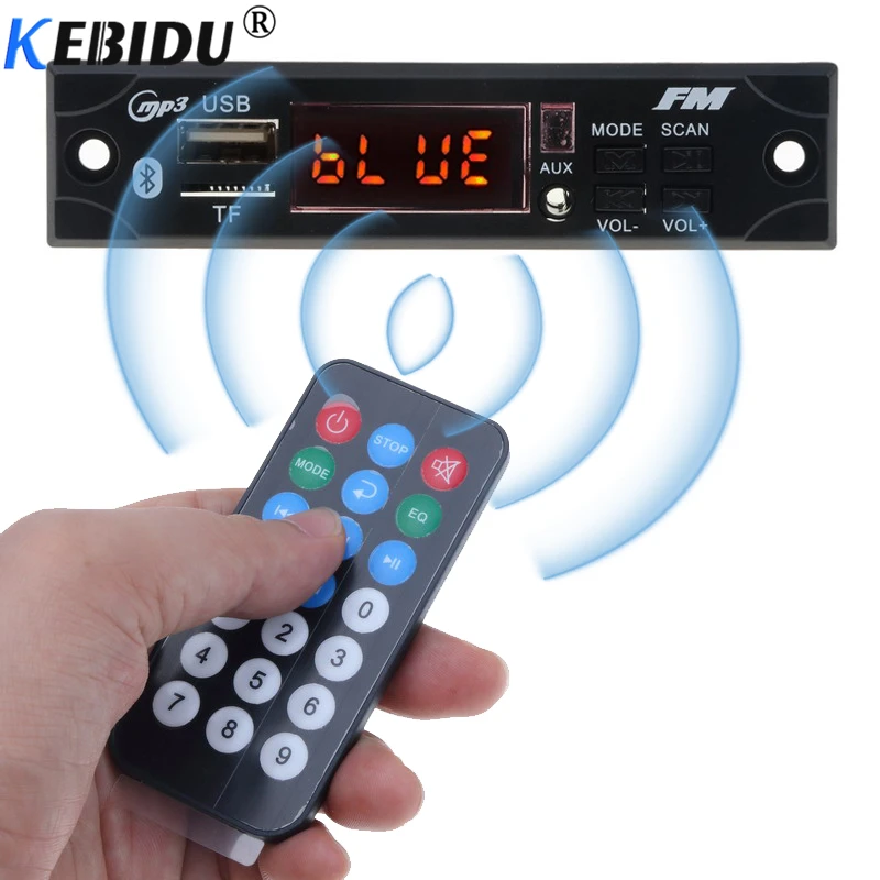 Аудио декодер Kebidu в машину беспроводной с ДУ USB TF FM Bluetooth 5 В 12 MP3 WMA | Электроника