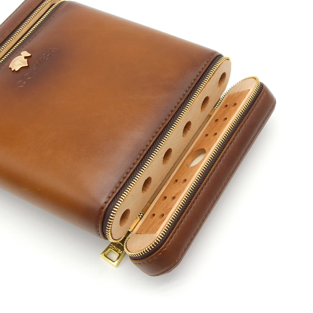 COHIBA кожаный сигарный хьюмидор Cedar Wood Cigar Case 6 трубка дорожная коробка для сигар с