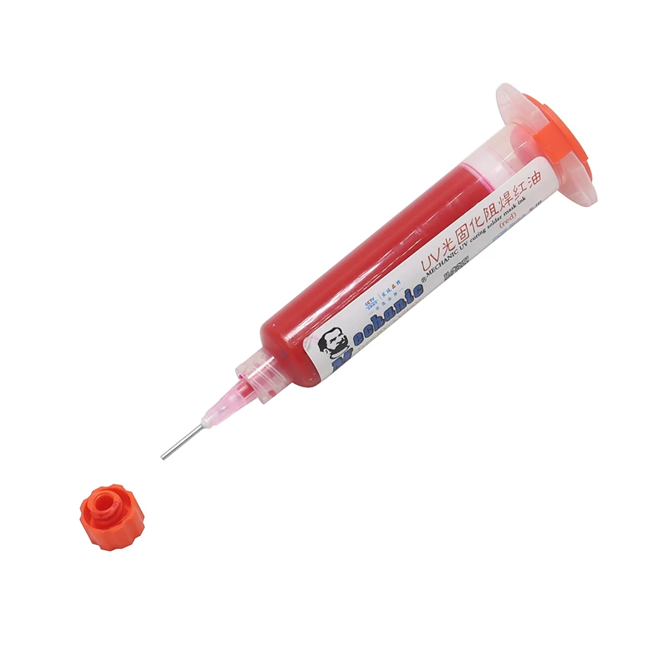 Красный Mechanical solder mask ink UV curing ink PCB circuit board protection ink BGA solder paste - Цвет: Красный
