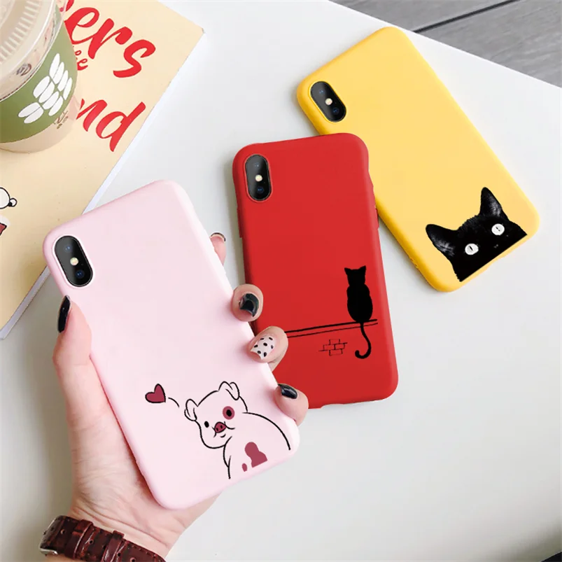 Цветной чехол для телефона для iPhone 11 Pro XS Max XR X 8 7 6 6S Plus 5 5S SE роскошный мягкий ТПУ задняя крышка красный чехол для iPhone X чехол