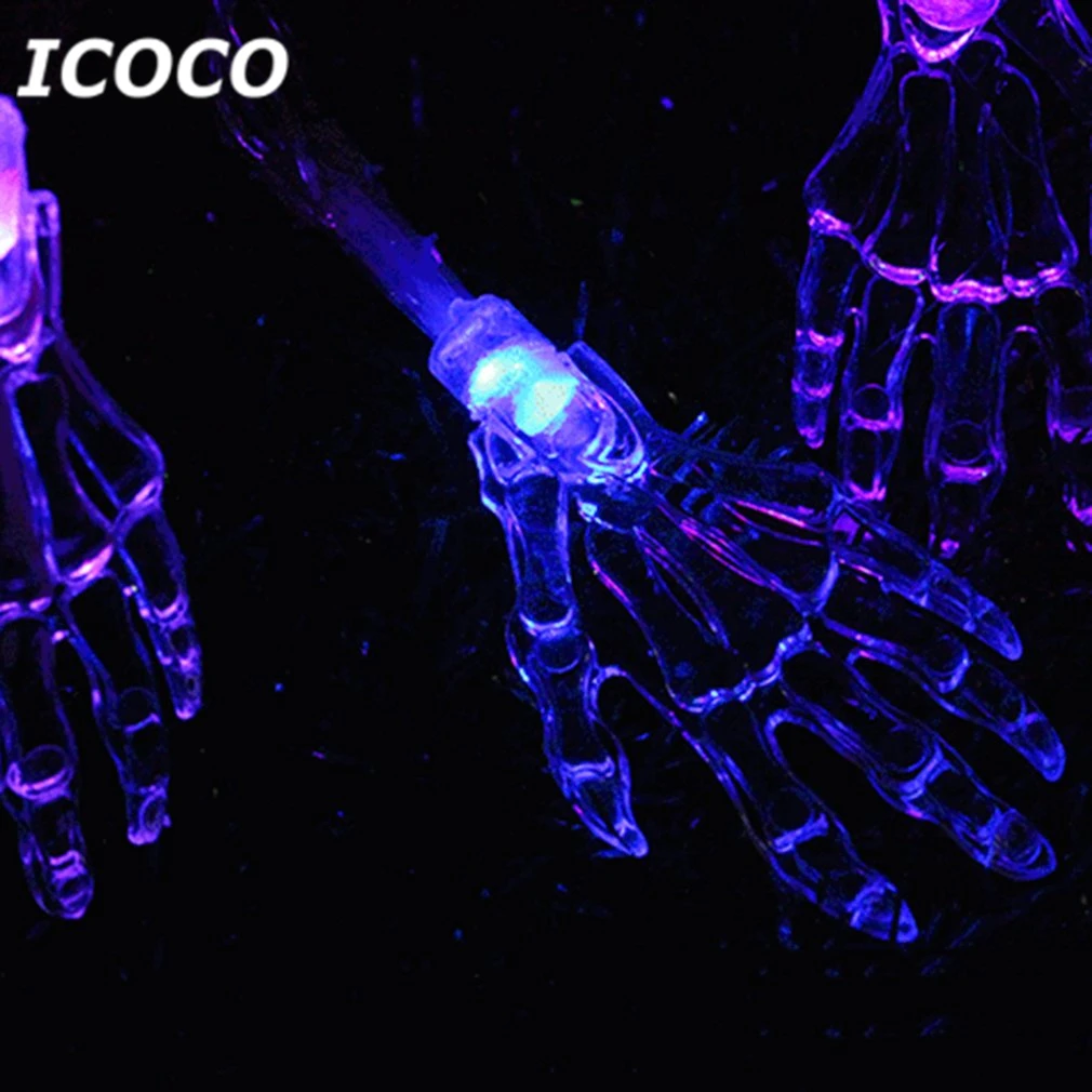 ICOCO 3. 9 футов Хэллоуин скелет ручная светодиодная гирлянда для дома сад вечеринка