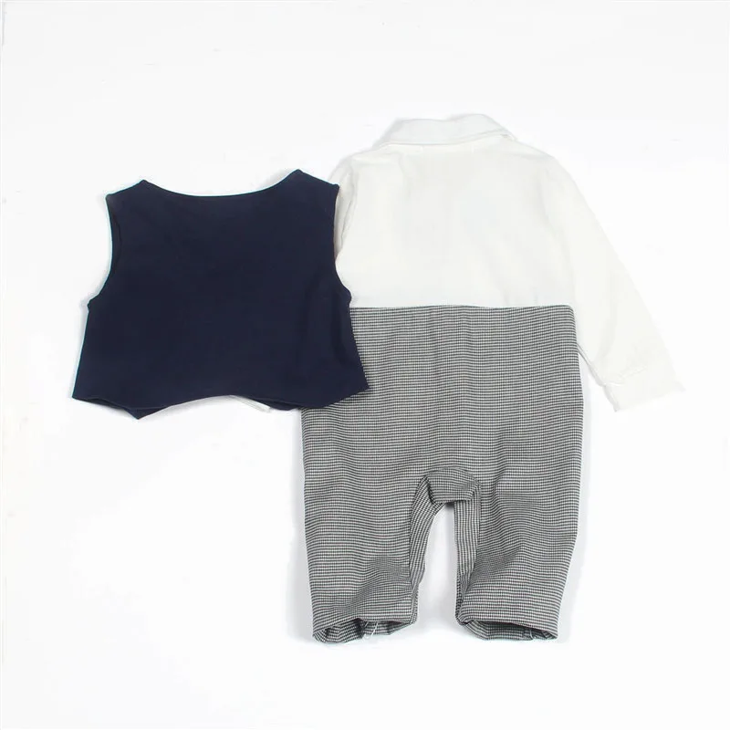 2016 одежда для маленьких мальчиков джентльменов ползунки новорожденных