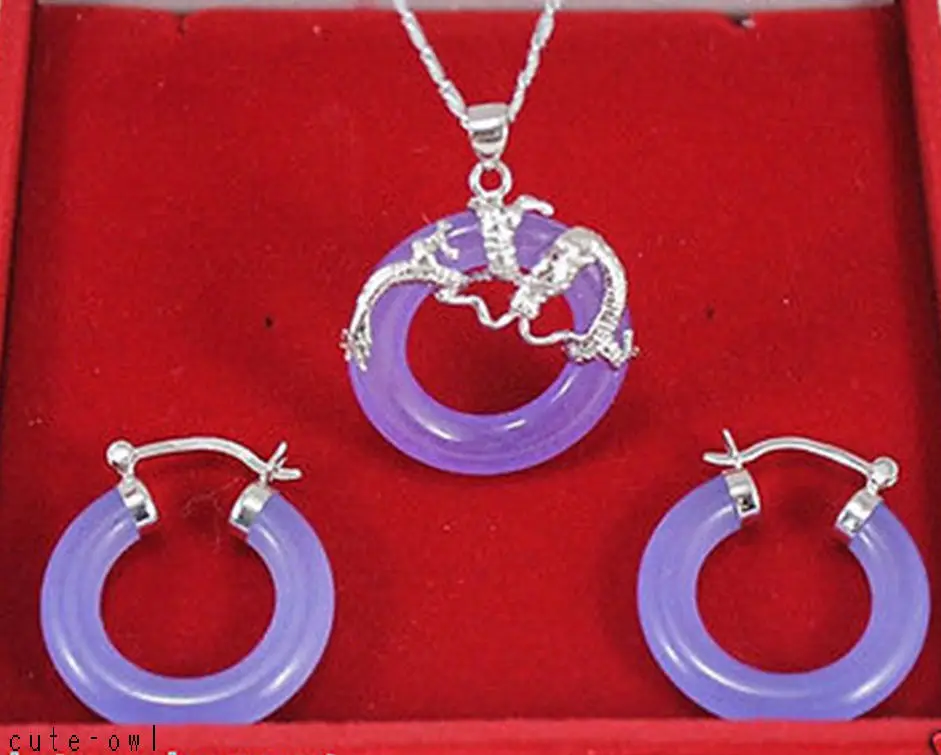 Горячая Распродажа Новый стиль&gt набор фиолетовый камень 925 стерлингового