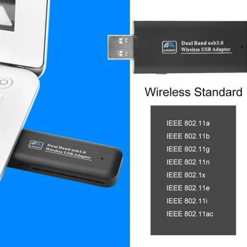 1200 Мбит/с мини USB беспроводной WiFi Lan Сетевой приемник карта адаптер для настольного ПК