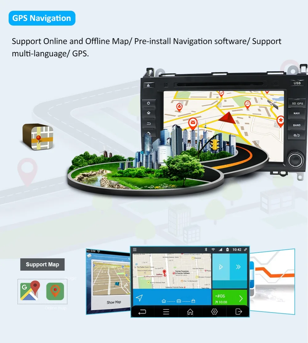 2DIN android 9,0 автомобильный dvd-плеер для Mercedes Benz Sprinter B200 W209 W169 W169 b-класс W245 B170 Vito W639 gps Мультимедиа Стерео